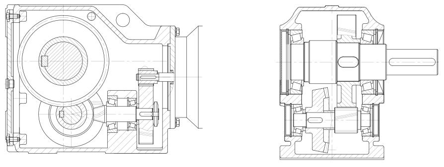 K series helical bevel gearbox structure drawing