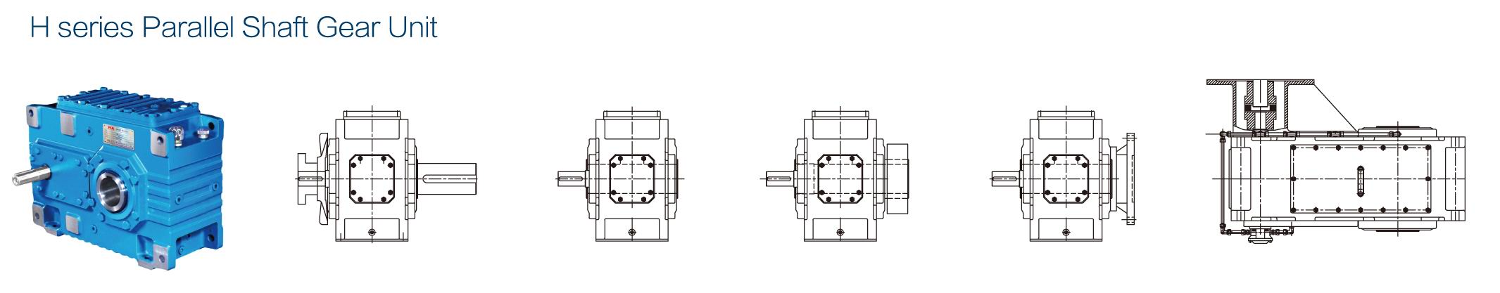 Modulaire opbouw van parallelle tandwielreductoren
