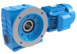 SAF hollow shaft flange mounted worm helical gearmotor