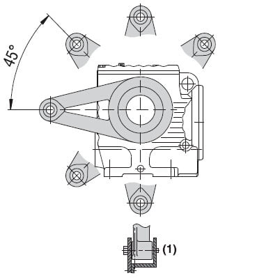 Torque arm for worm helical geared motors